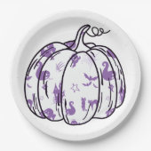 Cute Purple Halloween Icons in Pumpkin Pappteller (Vorderseite)