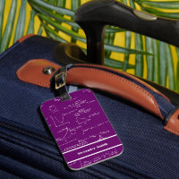 Cute Purple Mathe-Gleichungen Muster Reise