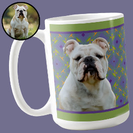 Cute Purple Modern Photo Gift for Puppy Dog Mom Kaffeetasse