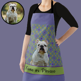 Cute Purple Modern Photo Gift for Puppy Dog Mom Schürze