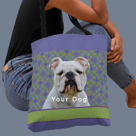 Cute Purple Modern Photo Gift for Puppy Dog Mom Tasche