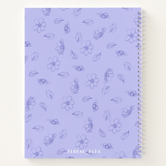 Cute purple Notebook with initials Notizblock (Rückseite)