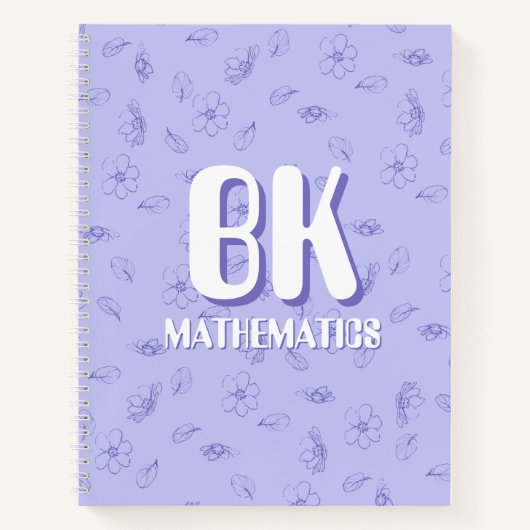 Cute purple Notebook with initials  Notizblock (Vorderseite)