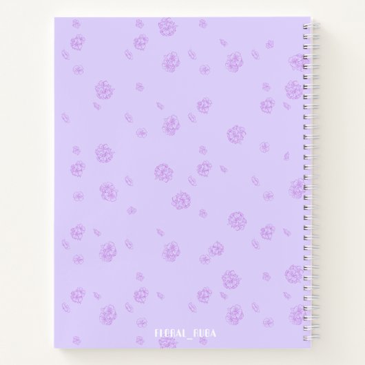 Cute purple Notebook with initials  Notizblock (Rückseite)