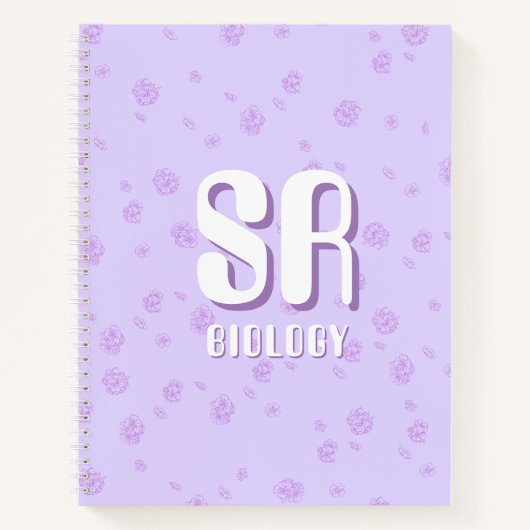 Cute purple Notebook with initials  Notizblock (Vorderseite)