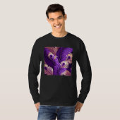 Cute Purple Peacock Feathers Illustration Birds Wo T-Shirt (Vorne ganz)
