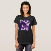 Cute Purple Peacock Feathers Illustration Birds Wo T-Shirt (Vorne ganz)
