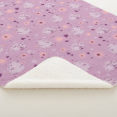 Cute Purple Sheep Pattern Sherpa Fleece Blanket Sherpadecke (3/4)