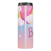 Cute Purple Unicorn in a Starry Sky Thermosbecher (Rückseite)