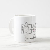 Cute Puzzle Couple "You Complete Me" Valentine's D Kaffeetasse (Vorderseite Links)