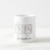 Cute Puzzle Couple "You Complete Me" Valentine's D Kaffeetasse (Mittel)