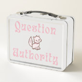 Cute Question Authority with Kitten Metall Brotdose (Rückseite)