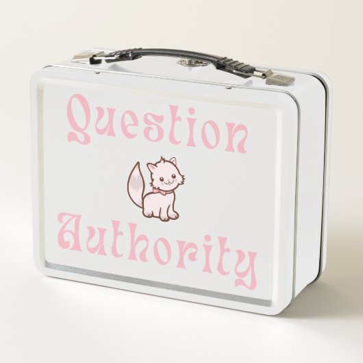 Cute Question Authority with Kitten Metall Brotdose (Rückseite)