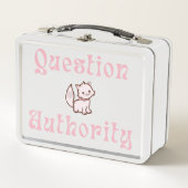 Cute Question Authority with Kitten Metall Brotdose (Vorderseite)