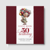 Cute quirky 50th lady birthday guest sign book gästebuch (Vorderseite)