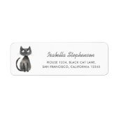 Cute Quirky Black Cat Return Address (Vorne)