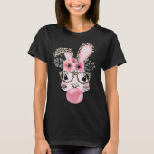 Cute Rabbit Bubble Gum Easter Day Bunny Leopard Gl T-Shirt (Vorderseite)