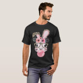 Cute Rabbit Bubble Gum Easter Day Bunny Leopard Gl T-Shirt (Vorne ganz)