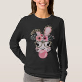 Cute Rabbit Bubble Gum Easter Day Bunny Leopard Gl T-Shirt (Vorderseite)