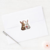 Cute Rabbit Couple – Love Bunny Sticker (Umschlag)