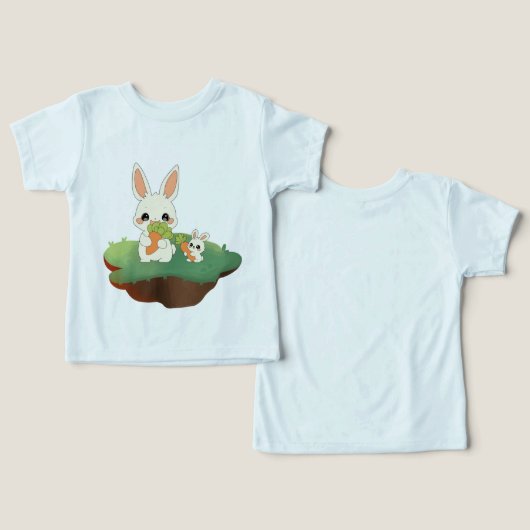 Cute Rabbit Duo with Carrots (Design Vorderseite & Rückseite)