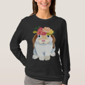 Cute rabbit flowers Easter bunny floppy ear Easter T-Shirt (Vorderseite)