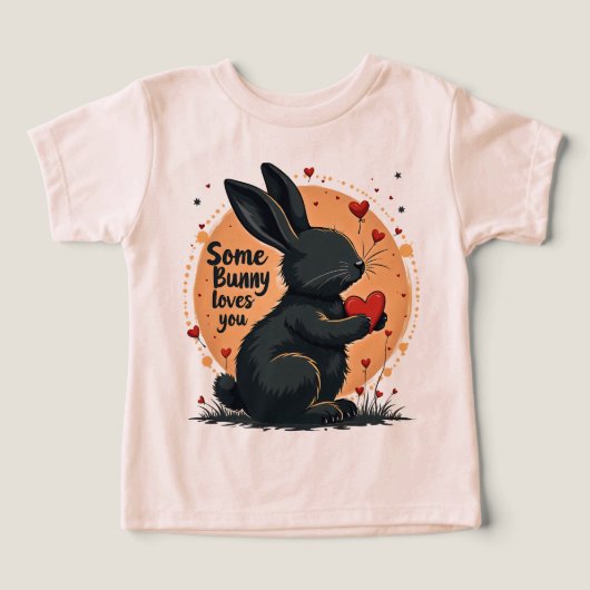 Cute Rabbit Holding Red Heart Some Bunny Loves You (Design Vorderseite)