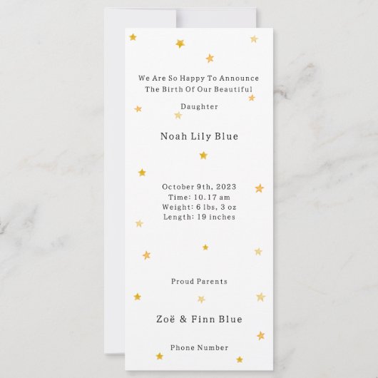 Cute Rabbit In Magical Night With Moon And Stars (Rückseite)