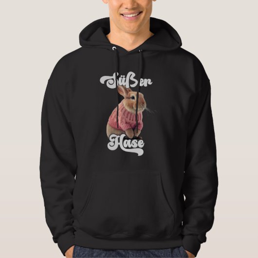 Cute Rabbit Retro Winter Ski Rabbit Hoodie (Vorderseite)