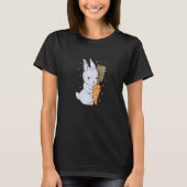 Cute rabbit that hugs a carrot with hearts Premium T-Shirt (Vorderseite)