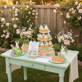 Cute Rabbit Veggie Garden Party First Birthday  Einladung