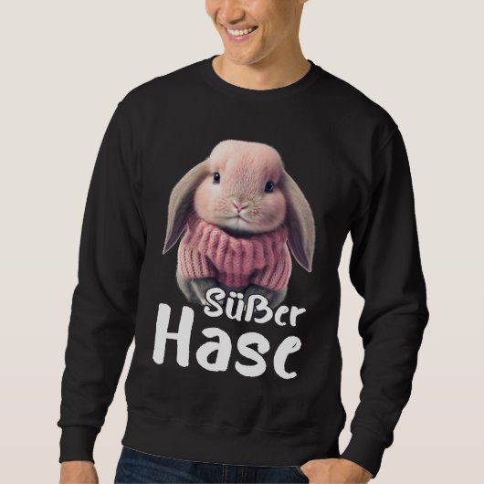 Cute rabbit winter rabbit skiing sweatshirt (Vorderseite)