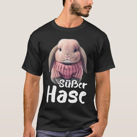 Cute rabbit winter rabbit skiing T-Shirt (Vorderseite)