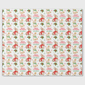 Cute Rabbit Winter Scarf Holidays Christmas Geschenkpapier (Flach)