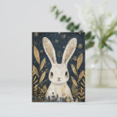Cute Rabbit Winter Woodland Elegant Christmas Postkarte (Stehend Vorderseite)