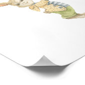 Cute Rabbit With Blue Balloon Nursery Poster (Ecke)