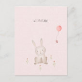 Cute Rabbit With Flowers Baby Girl Daughter Postkarte (Vorderseite)