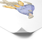 Cute Rabbit With Green Balloon Nursery Poster (Ecke)