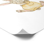 Cute Rabbit With Pink Balloon Nursery Poster (Ecke)
