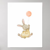 Cute Rabbit With Pink Balloon Nursery Poster (Vorne)