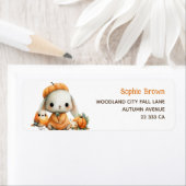 Cute Rabbit Woodland Animals Fall Return Address (Insitu)