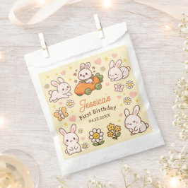 Cute Rabbits Easter 1st Birthday Party Favor Bags Geschenktütchen