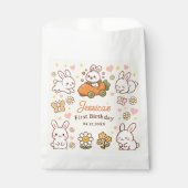 Cute Rabbits Easter 1st Birthday Party Favor Bags Geschenktütchen (Vorderseite)