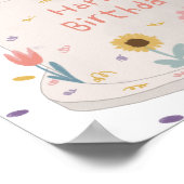 Cute Rabbits on Cake Joint Birthday Sister Welcome Poster (Ecke)