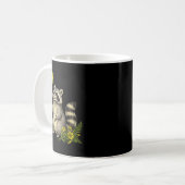 Cute Raccoon Balloon Heart Flowers Sweet Raccoon L Kaffeetasse (Vorderseite Links)