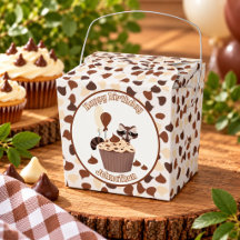 Cute Raccoon Chocolate Chip Cupcake Birthday
