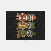 Cute Raccoon Christmas Funny Holiday Santa Claus A Fleecedecke (Vorderseite (Horizontal))