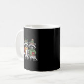 Cute Raccoon Christmas Funny Holiday Santa Claus A Kaffeetasse (Vorderseite Links)