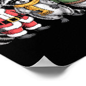 Cute Raccoon Christmas Funny Holiday Santa Claus A Poster (Ecke)