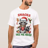 Cute Raccoon Christmas Snack Lover Tee (Vorderseite)